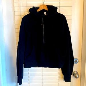 Lululemon oversized scuba half-zip hoodie in black.